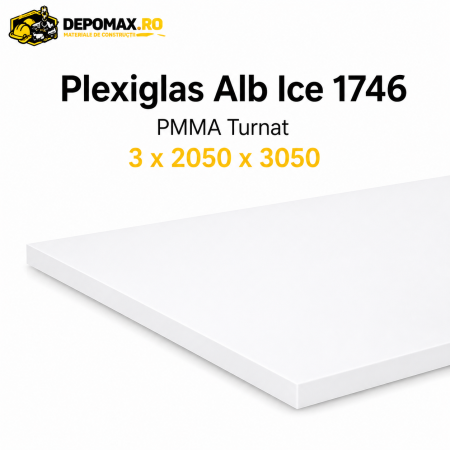 Plexiglas Alb Ice 1746 PMMA turnat 3 x 2050 x 3050 mm